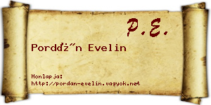 Pordán Evelin névjegykártya